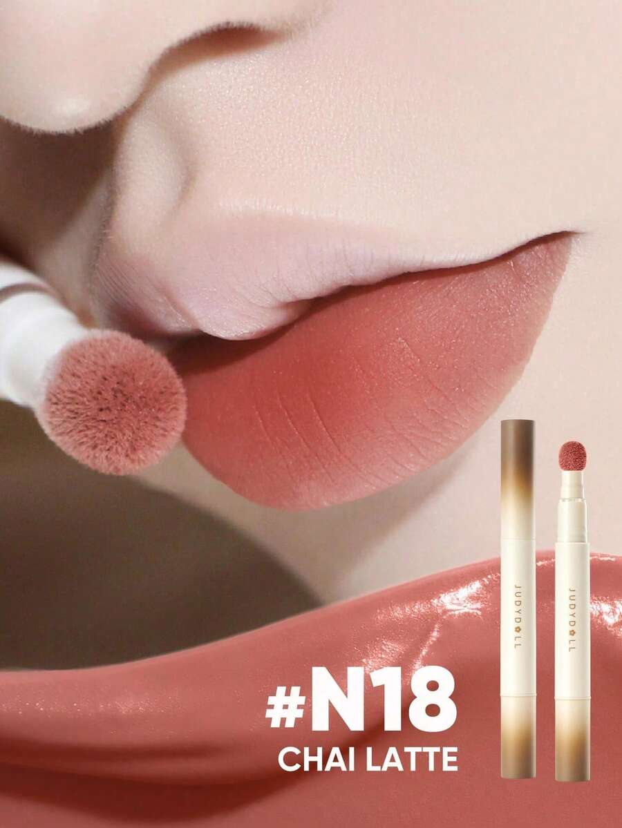 JUDYDOLL MATTE LIP POWDER CUSHION CREAM, Orange Blossom Lip Powder Cream, Matte Lip Gloss, Lipstick, Lip Mud, Non-Drying, Smooth, Long-Lasting, Smudge-Proof, Suitable For Makeup, Parties, Dates, Gifts, Holidays - N18 - Xem 1