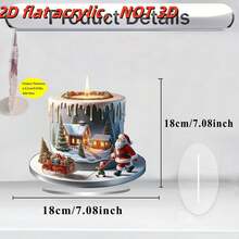 1 قطعة ديكور عيد الميلاد من الأكريليك على شكل منظر طبيعي لمنزل الضيافة - ديكور احتفالي لطاولة المنزل مع سانتا ومناظر ثلجية، ديكور متعدد الاستخدامات بطابع منزل الضيافة للمنزل والمكتب والمقهى وعرض المكتب - متعدد الألوان - مشاهدة 6