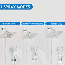 Polished Sliver Shower Head Combination, 8-Inch High-Pressure Showerhead, 5 Handheld Shower Head Combinations With Different Settings,With Hose,Without Extension Armfor Bathroom,Hotel.Bathroom Essentials,Bathroom Deccor,Bathroom Accesssories,Christmas Gifts - Mạ crôm - Xem 2