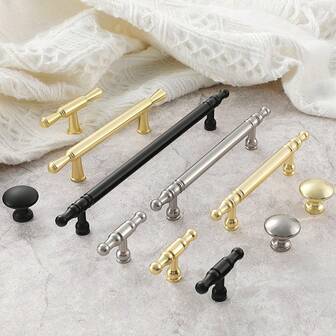 1 Pc European-Style Wardrobe Door Aluminum Alloy Handle Black Gold Nickel Kitchen Cabinet Handles And Knobs Drawer Handles Furniture Door Pulls Furniture Hardware