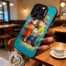 Funda de Teléfono Color Azul Impresión de la Familia  Para iPhone 14 13 12 11 Pro Max y  Galaxy S23 S22 S21 S20 Opción de Regalo Ideal Para Todas las Temporadas - Plateado - Ver 3