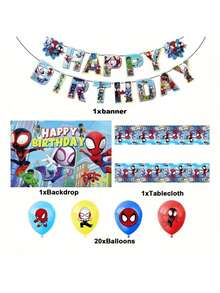 超赞好友主题生日派对横幅及餐具，适用于主题派对装饰、生日派对装饰、母亲节毕业典礼装饰，也适用于派对装饰、节日装饰、休闲聚会、返校季和圣诞派对。 - 彩色 - 查看 2