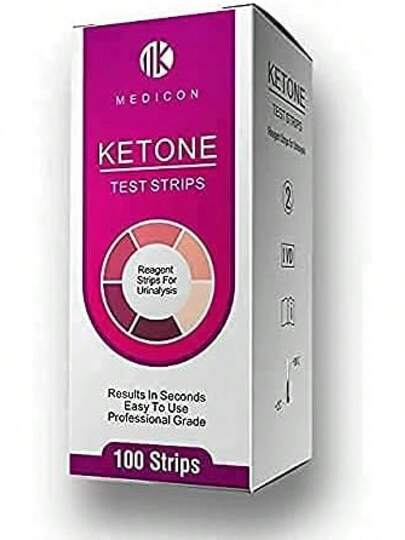 Keto Strips de Medicon - 100 Tiras medidoras de Cetonas!Comprueba y monitorea tu estado de cetosis