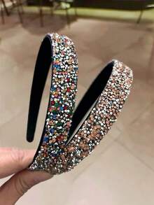 2pcs Rhinestone Headbands For Women, Minimalist Wide-Banded Non-Slip Hair Accessories, Elegant & Versatile For Daily Use, Hair Band, Hair Hoop