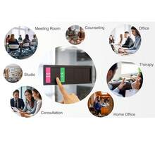 办公室门牌 6 种选项：请勿打扰、请敲门、正在开会、外出办公、远程办公、稍后回来 会议室/洽谈室隐私滑动门牌 银色 - 彩色 - 查看 5