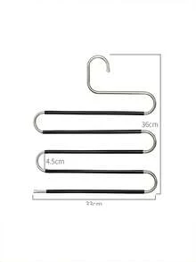Percha para pantalones en forma de S, estante de almacenamiento multicapa para armario, antideslizante y ahorra espacio, adecuado para pantalones, vaqueros, etc., percha multifuncional, estante de almacenamiento para armario, esencial para la vuelta al cole - Plateado - Ver 12