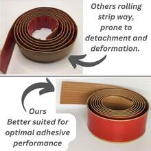 1pc 5cm/1.96in Peel And Stick Floor Transition Strips, Self-Adhesive Wood Grain Flooring Edge Trim, Easy To Cut Edge Sealing Tape - Ideal For Seamless Indoor Wall And Subfloor Decor, Gap Coverage, For Home And Construction Projects, Multi-Purpose Wood Grain Surface - Multicolor - View 12