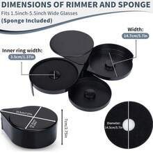 3-Tier Bar Glass Rimmer Bartender Tool | Bar Juice Cocktail Seasoning Box With 3 Swing-Out Trays, Sponge Included, Plastic Margarita Cocktail Bartender Tool, For Party, Bar, And Reception - Black - View 5