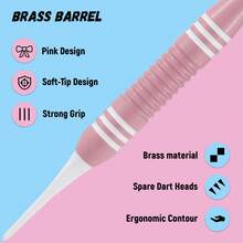 3 piezas Juego de dardos de punta blanda rosa precisa - Dardos de acero de alta calidad, dardos de alta calidad para principiantes y uso doméstico, adecuados para competiciones y profesionales, 3 dardos/paquete, regalo perfecto para Navidad, Acción de Gracias, San Valentín, cumpleaños y otras festividades, dardos para regalar, competiciones profesionales, estilo clásico, artesanía premium