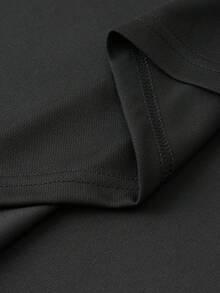 Men Summer Short Sleeve Casual T-Shirt With Round Neck Muscle Workout T Shirt Boyfriend Style Casual Wear For Spring/Fall Outdoor Sporty Clothes Gym Bodybuilding Top - Black - View 6