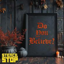 Stencil Stop Gothic Font Lettering Stencil - Reusable Old English Font Stencil Template For DIY Projects, Painting, Drawing, Crafts - 14 Mil Mylar Plastic [1 Inch Tall Letters, 2 Stencils Included],GothicFontLettering[Stencil] - 哥德字體[模板] - 查看 6