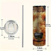 1 Piece 20 Oz Elta Terrier Insulated Cup With Lid And Straw - Durable 304 Stainless Steel, Perfect For Sports And Outdoor Activities, Great Gift For Dog Lovers - 20oz - View 4