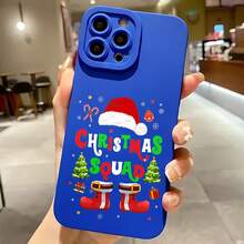 2026 nueva funda de teléfono mate, funda de teléfono con patrón de regalo de Navidad, gorro de Papá Noel, bastón de caramelo, árbol, calcetín para iPhone 17 15 14 13 12 11 Pro Max  Galaxy S23 S22 S21 S20 Note 20 10, funda de pareja, regalo para él y ella, presente de vacaciones - Azul Klein - Ver 7
