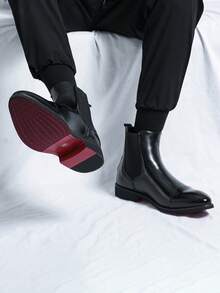 Men's Chelsea Boots With Red Soles, Slip-On Pointed Toe Formal Shoes, Ankle Boots, European & American Style Business Boots, Formal Leather Boots, High-Top Loafers, Red High Boots, Black/Brown Retro Motorcycle Boots, Men's Simple Fashion Brand Shoes, High-Top Casual Shoes, Suitable For Hiking And Driving Retro Cowboy Boots, Suede Office Daily Shoes, Breathable Lightweight Non-Slip All-Season Plus Size Men's Shoes 38-47, Motorcycle Boots, Formal Office Ankle Boots