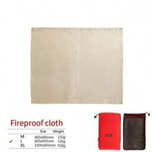 Outdoor Camping Flame Resistant Cloth Picnic Barbecue Heat Insulation Mat, Flame Resistant High Temperature Resistant Fiberglass Pad, Camping Picnic Kitchen Supplies - Khaki - View 6