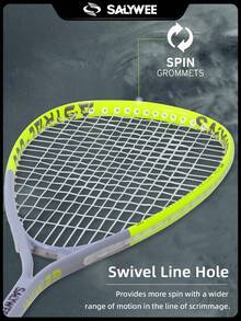 SALYWEE 碳纤维壁球拍，超轻，14/19线床设计，增强操控性——适合初学者，节日送给壁球爱好者的礼物，球拍设计时尚，碳纤维材质，附赠球拍包 - 彩色 - 查看 8