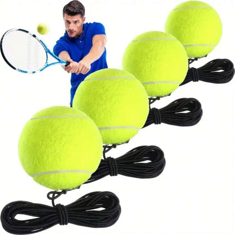 Bộ 1/4 quả bóng tennis cao su kèm lưới, bóng tập luyện bền chắc cho thanh thiếu niên và người lớn, dụng cụ tập luyện tennis màu vàng có dây treo di động, thiết bị tự luyện tập màu xanh lá cây phù hợp cho huấn luyện viên, người chơi và thú cưng, thiết kế cao su chất lượng cao, quà tặng thể thao hoàn hảo, phụ kiện cho người đam mê tennis, dụng cụ huấn luyện, phụ kiện thể thao thời trang, phù hợp cho các trận đấu cá nhân, luyện tập nhóm, phòng tập thể dục, giải trí tại nhà, quà tặng cá nhân hóa. - Nhiều màu - Xem 1