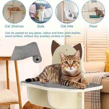 2Pcs Multicolor Polyester Cat Scratch Protectors For Furniture Wall Couch, Pasteable Trimmable Carpet Scratcher Mat For Covering Cat's Tree Tower Scratching Post Replacement Pads, Turn Anything Into A Cat Scratch Pad - L - 查看 11