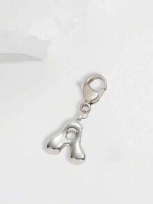 Bubble Silvery Letters Cute Necklace Pendant Bag Pendant-Lucky Crystal Pendant, Alphabet Letters A-Z, The Best Item For Spring And Summer Pairing,Shiny Alloy Bag And Backpack Pendant-Perfect Gift - Multicolor - View 3