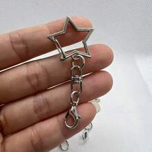 10个/3个五角星、龙虾扣、金属星形钥匙扣、星形弹簧扣、钥匙扣、金属旋转扣、弹簧登山扣钥匙扣、带链吊坠、连接器，适用于DIY钥匙扣、钥匙扣配件、派对钥匙扣礼品