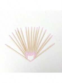 1 Pc Acrylic Qtip Holder With Bamboo Lid, Clear Small Swab Dispenser, Plastic Ear Stick Swabs Holder, Toothpick Storage Container, Bathroom Countertop Decorative Storage Organizer - Multicolor - View 10