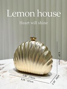 1 st guldfärgad snäckskalformad PU-kuvertväska, glansig kvällsplånbok, elegant glitterpartyväska, brudväska, lämplig för fest, bröllop, klubb och cocktailevenemang - Guld - Visa 3