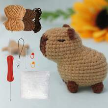 Capybara Crochet Kit, Cute Animal Crochet Kit Set, Christmas Gift, Crochet Kit For Beginners, Crochet Kit For Craft Lovers, Crochet Kit For Adults, DIY Crochet Kit Capybara And Tortoise, Hand Knitted Animal Creation Set (Tool Accessories With Random Colors)