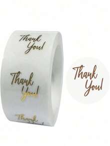 500pcs/Roll Transparent 'Thank You' Stickers, Minimalist And Practical Multipurpose - 多色 - 查看 8