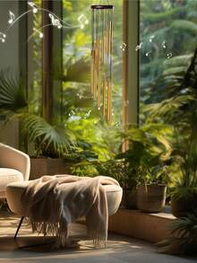 1pc Outdoor Wind Chime With 12 Aluminum Tubes And Hooks, Metal Wind Chime, Musical Wind Chime, Can Be Used For Commemorative Events, Festivals And Party Decorations, Home And Store Decorations, Hanging On Balcony, Living Room, Bedroom Patio, Etc.,Home Decor ,Room Decor,Wall Decor