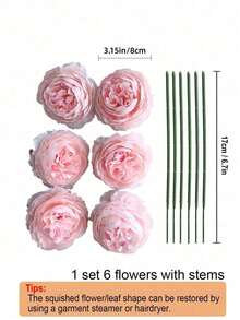 2/6/12/18/24/30pcs Artificial Peony Flowers Simulated Peony Flower Heads With Stems For Wedding Party Decoration, Cake Decoration And Home Living Room Table Centerpieces,Fake Plants,Fall Decor,Room,Desk,Garden Decor,Room Decoration Stuff, Gift,The Packaging Was Compressed, So The Product May Be Slightly Deformed Upon Arrival. Please Do Not Purchase If You Mind This.