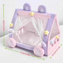 (Solo per letto di bambole) Mini tenda, decorazione per casa di bambole, accessorio fotografico in miniatura realistico, per bambole labubu, tenda da letto carina per bambole di animali, decorazione da tavolo per foto di miniature di tende da campeggio da 10cm/17cm - Multicolore - Visualizzare 2