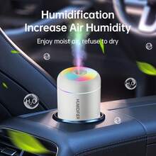 Mini Humidifier And Essential Oil Diffuser - Bedroom, Office, Car Use With Cool Mist Technology, Quiet High Mist Volume And LED Night Light - Compact And Portable Design For Home And Work - trắng - Xem 5