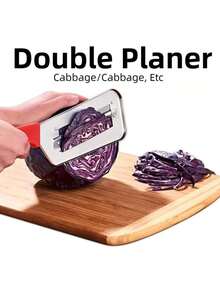 Cabbage Chopper Shredder, Cabbage Cutter Knife Kitchen Slicer Sauerkraut Cutter Coleslaw Grater, Sharp Stainless Steel Blades, Black & Red Handle - Multicolor - View 4