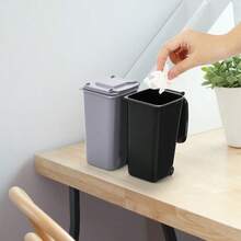 12 Pieces Practical Mini Desktop Trash Can (22 Oz), Multi-Functional Small And Compact Roadside Trash Bin With Lid - Small Plastic Desktop Waste, Unique Office Pen Holder, Compact Counter Waste Bin For Home, Kitchen And Desktop - 12pcs - View 7