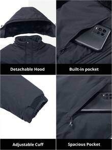 CAMEL CROWN 男士登山滑雪雪衣防水冬季外套單板滑雪風衣防風保暖連帽雪衣