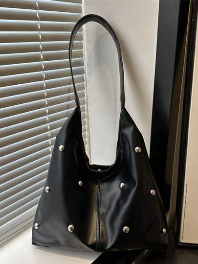 Conjunto de bolso de mano de estilo coreano minimalista casual de PU, bolso de hombro vintage multifuncional con monedero/bolso de mamá, bolso de compras de gran capacidad para ir al trabajo, bolso de mano de textura tejida de unicolor a la moda, bolso minimalista de nicho para debajo del brazo, bolso de gran capacidad de moda para ir al trabajo de un solo hombro, bolso versátil ligero y de gran capacidad minimalista casual para damas debajo del brazo