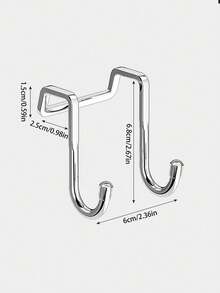 1个不锈钢挂钩，免打孔双S形挂钩，厨房和浴室橱柜门后衣物、帽子、毛巾收纳架，侧柜门挂钩，宿舍双S形挂钩，返校季，母亲节礼物，浴室和厨房置物架，结婚纪念日，减压 - 彩色 - 查看 9
