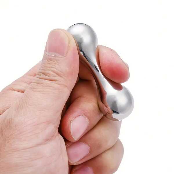 Stainless Steel Silver Finger Gyro Stress Relief Toy, Durable Knuckle Bone Design - High Quality Fun Rotating Joint Bone Design, Best Gift For Friends - Holiday Gift Filler
