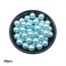 4/6/8/10mm Lake Blue Acrylic Round Beads For Jewelry Making Mobile Phone Chain DIY Fashion Bracelet Necklace Decoration Accessories - Teal Blue - View 11