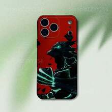 Funda de teléfono con diseño de Kaiju No 8 compatible con iPhone 17, 16, 15, 14, 13, 12, Pro, Max, Plus, E, SE4, Air, Mini, de color negro y material suave - Z1 - Ver 5