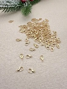 100 pezzi 12*7mm Moschettoni e anelli aperti misti colore oro e argento, accessori per la realizzazione di gioielli come bracciali, collane e altro - kc oro - Visualizzare 4