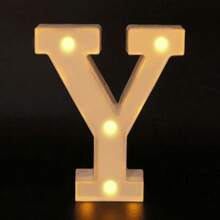 26 Letter LED Lights Luminous Number 0-9Lamp Wedding Birthday Christmas Decoration Decoration Night Light Party Bedroom 16CM Height (Without Battery) - White - View 9