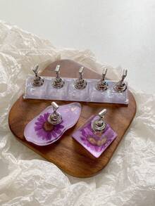 亚克力极光彩虹色矩形钻石形状美甲展示架，树脂水晶珠水钻复古韩国花朵激光 DIY 家居和户外女士母亲姐妹妻子女友婚礼美甲沙龙美容情人节使用