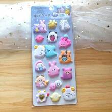 新款可爱海豹贴纸书，柔软可爱高泡EVA水钻泡泡贴纸，幽灵动物儿童可重复使用贴纸 - 彩色 - 查看 7