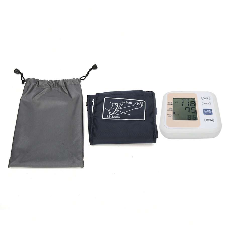 Monitores de brazo para uso doméstico, monitor digital LCD doméstico Medidor preciso de brazo Para mujeres y hombres- diseño ergonómico, elegante y de alta gama - Blanco - Ver 1