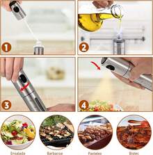 ¡RecomendadoPulverizador de Aceite 2 Piezas, Atomizador Aceite con Embudo, Brocha y Cepillo, Spray para Aceiteras de Cocina Acero Inoxidable con Ventana Visual, Ideal para Cocineros y Amantes de la Salud¡Top de Temporada - 1 - Ver 8