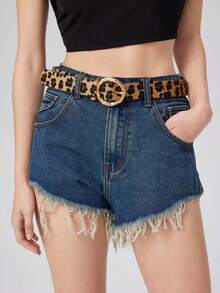 1pc Leopard Print Women's Belt, Suitable For Pairing With Shorts - Belt - View 7