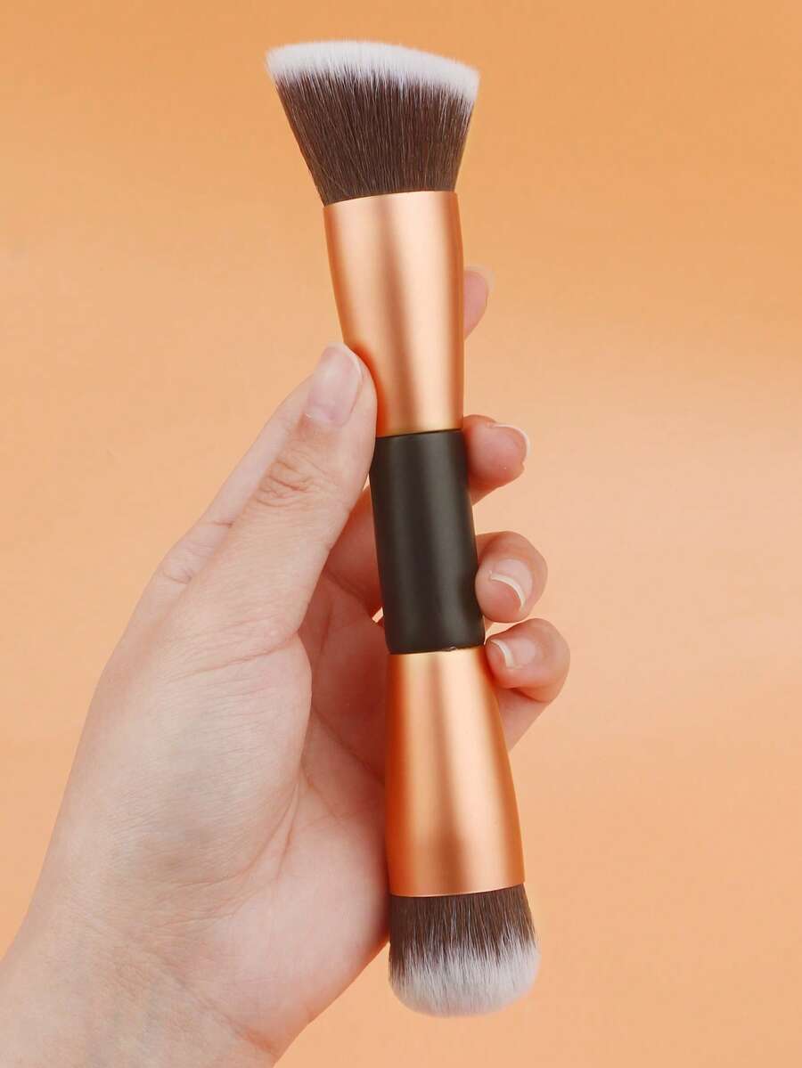 1 Pc Foundation Makeup Brush, Double Ended Makeup Brushes For Blending Liquid Powder, Concealer Cream Cosmetics, Blush Brush - Multicolor - View 1