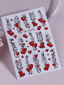 2 pezzi Adesivi per unghie a forma di cuore rosso, Decorazioni per unghie 3D a forma di cuore rosso, Decalcomanie per unghie autoadesive, Accessori per unghie in acrilico, Decorazioni per unghie, Adatte per donne, ragazze, unghie di San Valentino, Forniture per unghie - Multicolore - Visualizzare 8