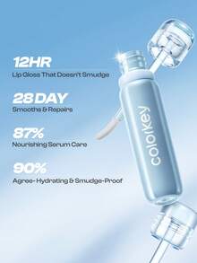 COLORKEY 保湿唇彩，高光泽镜面妆效，丰盈滋养唇油，不粘腻持久配方，修护唇纹，唇部护理精华，打造精致唇妆，唇部彩妆，适合女性和女孩，秋冬季节完美之选，可打造拿铁妆、Y2K妆、90年代妆、酷女孩妆、唇妆搭配、新娘妆、情人节礼物，最佳颜色 - C02 Smoky Rose - 查看 3